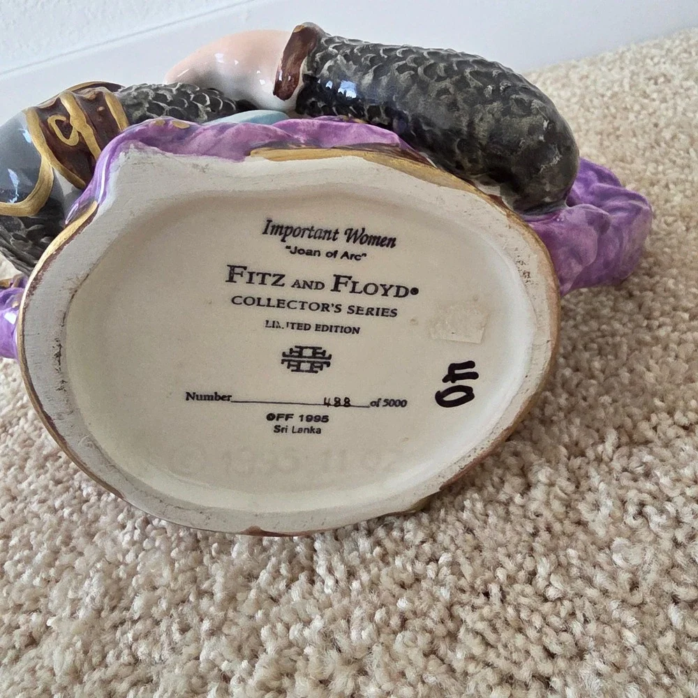 Fitz and Floyd Joan of Arc Teapot Important Women Limited Edition 1995 488/5000